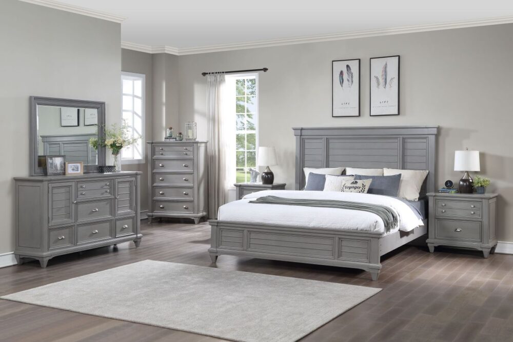 Modern Coastal Bedroom Set with Elegant Storage