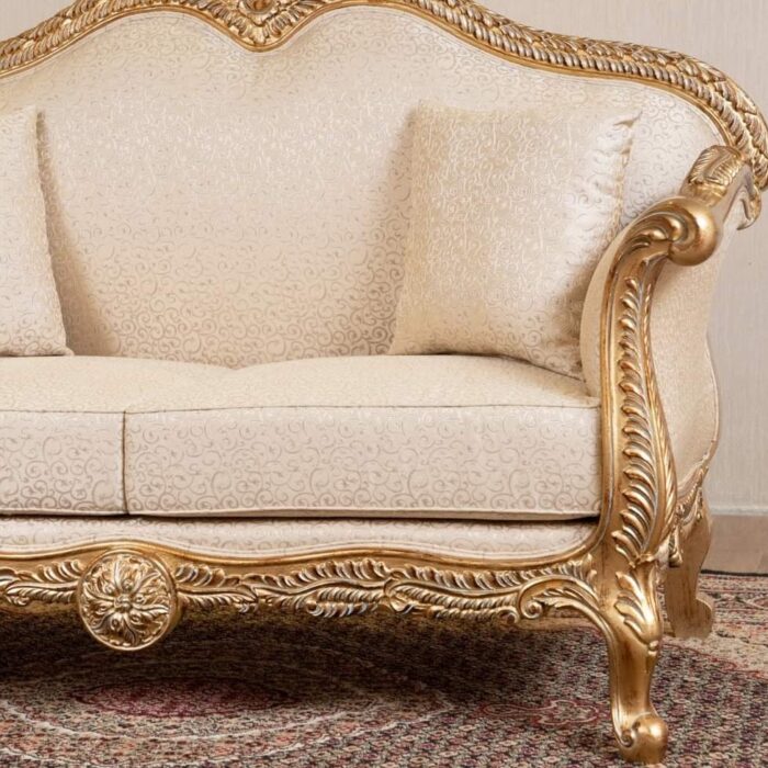 Classic Luxury Sofa Set with Golden Finish
