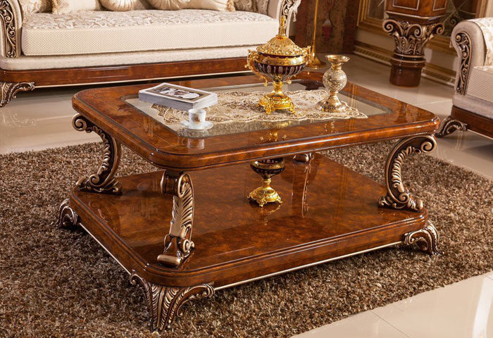 Elegant Tufted Sofa Set with Ornate Details