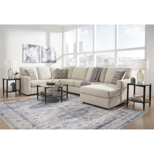 Modern Beige Sectional Sofa with Chaise