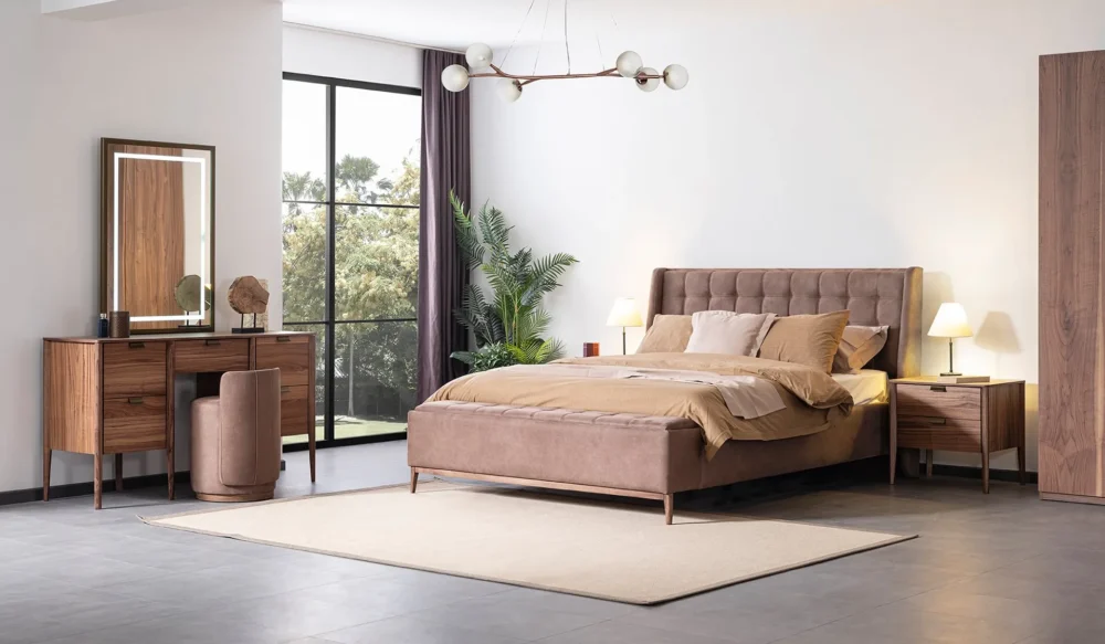Luxe Collection Bedroom Set with two Sides Table & Dressing Table - Image 3