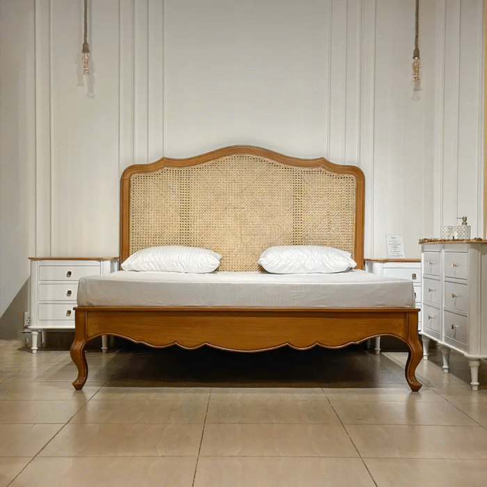EarthTone Retreat Bedroom Set with two Sides Table & Dressing Table