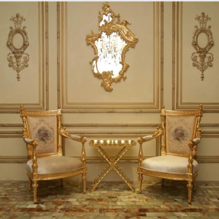 Elegant Gold Armchairs