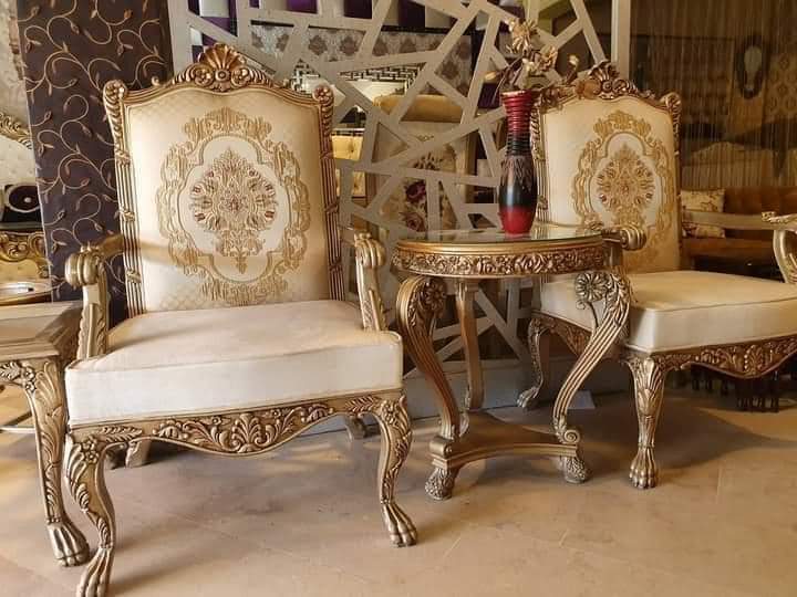 Golden Luxury Armchairs Set